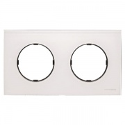 Рамка 2 поста   АВВ SKY Moon, стекло белое (8672 CB)