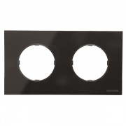 Рамка 2 поста   АВВ SKY Moon, стекло чёрное (8672 CN)