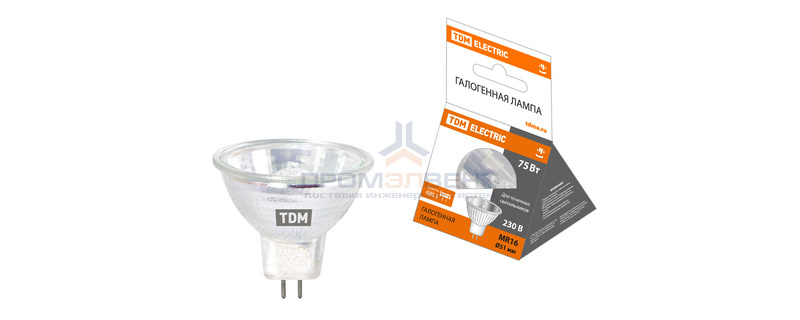 Лампа галогенная с отражателем MR16 (JCDR) - 75 Вт - 230 В - GU5.3 TDM