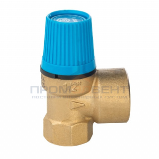 Клапан предохранительный STOUT - 1/2", сброс 3/4" (ВР/ВР, Рн 6 бар, для систем водоснабжения)