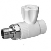 Кран шаровой для радиатора KALDE - 25 x 3/4" (Пайка/НР, для полипропиленовых труб, белый)