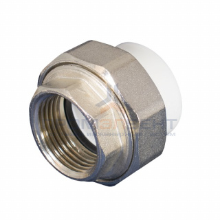 Переход на внутреннюю резьбу разъемный KALDE ECO - 25 x 3/4" (для полипропиленовых труб, цвет белый)