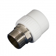 Переход на наружную резьбу под ключ KALDE - 63 x 2" (для полипропиленовых труб, цвет белый)