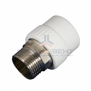 Переход на наружную резьбу под ключ KALDE - 90 x 3" (для полипропиленовых труб, цвет белый)