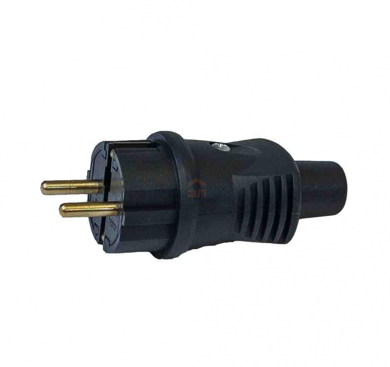 В16-001 Вилка переносная с заземлением, материал-каучук 250В 16А (до 4кВт) IP20