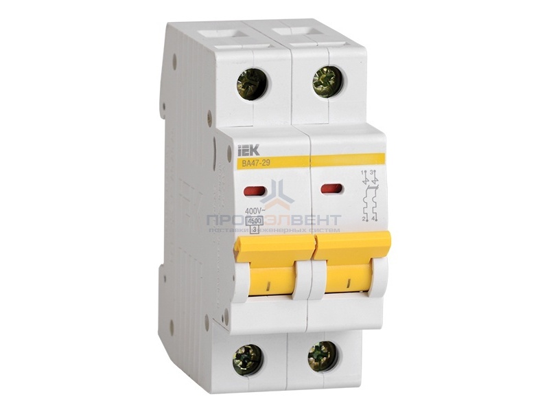 Автоматический выключатель ВА47-29 2Р 40А 4,5кА характеристика D ИЭК (автомат)