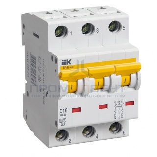 Автоматический выключатель ВА 47-60 3Р 25А 6 кА характеристика С ИЭК (автомат)