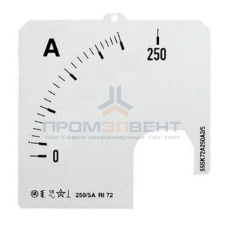 Шкала для амперметра ABB SCL 1/250A A1